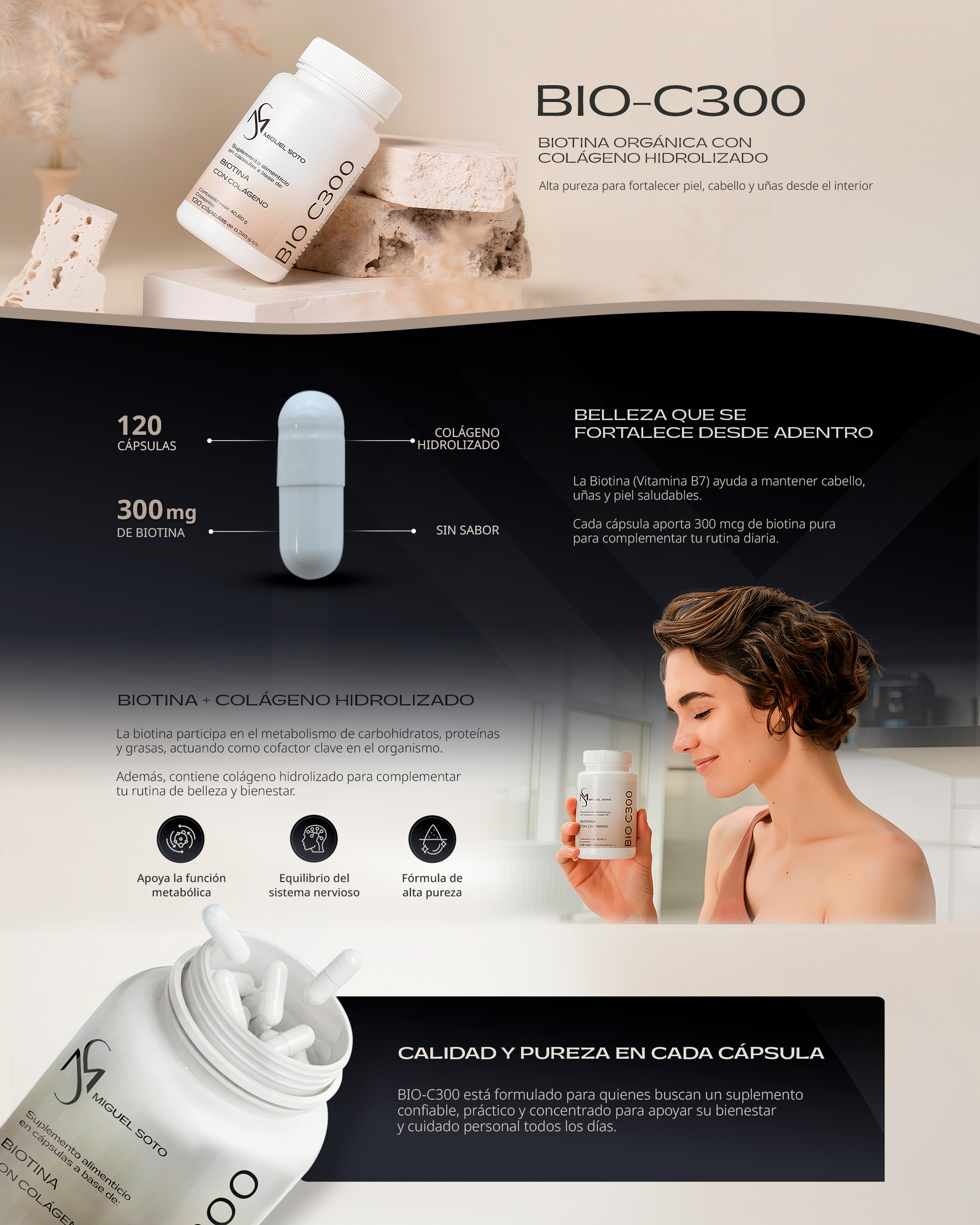 Biotina con Colágeno Hidrolizado BIO-C300